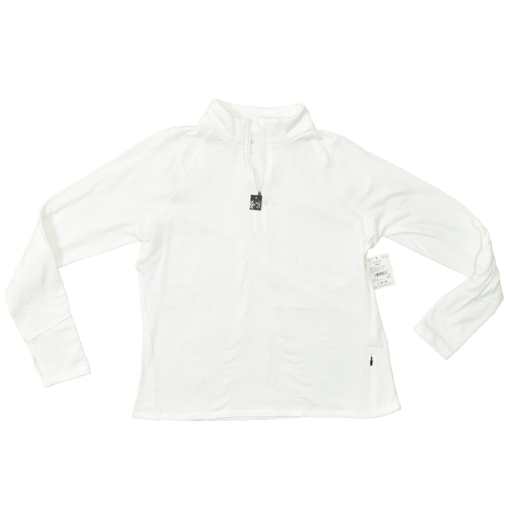 DSG Women's Run Grid 1/4 Zip Pullover Top Fleece XL Pure White Long Sleeve NEW